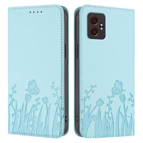 Tulips Butterfly Pattern Magnetic Vegan Leather Phone Case, For Samsung Galaxy XCover7 Pro, For Samsung Galaxy XCover7, For Samsung Galaxy XCover6 Pro