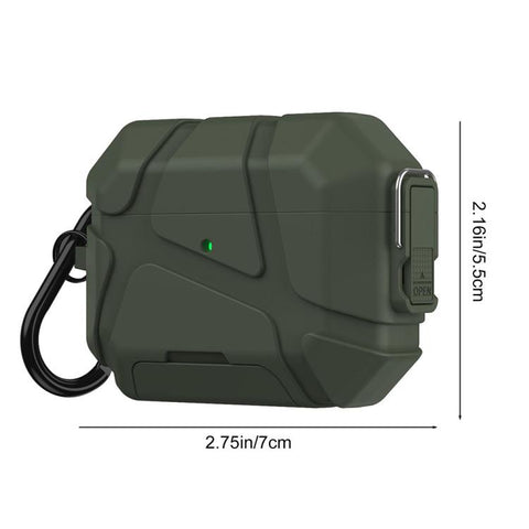 XDcase Football-style Security Lock TPU Earbud Case with Hook & Holder, For AirPods Pro 3, For AirPods 5 / 4, For AirPods Pro 2 / 1