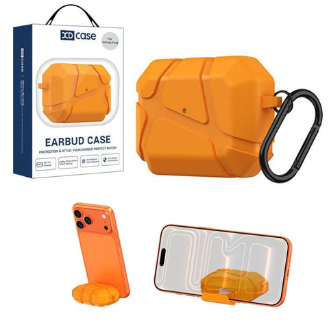XDcase Football-style Security Lock TPU Earbud Case with Hook & Holder, For AirPods Pro 3, For AirPods 5 / 4, For AirPods Pro 2 / 1