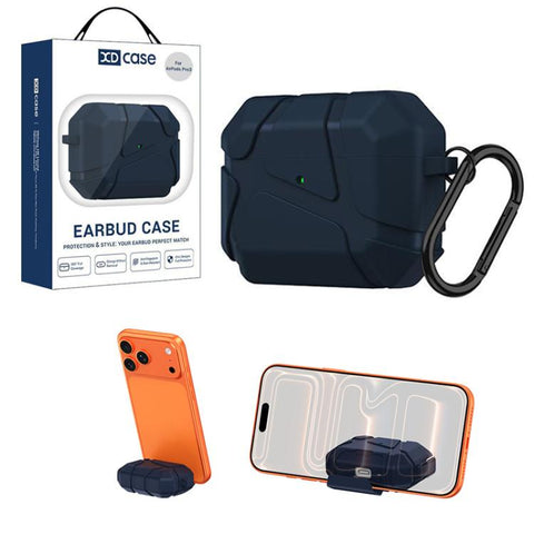 XDcase Football-style Security Lock TPU Earbud Case with Hook & Holder, For AirPods Pro 3, For AirPods 5 / 4, For AirPods Pro 2 / 1