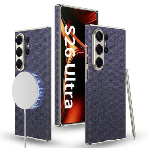GKK Skin Feel Curved Leather Nylon Magnetic Phone Case, For Samsung Galaxy S26 Ultra 5G