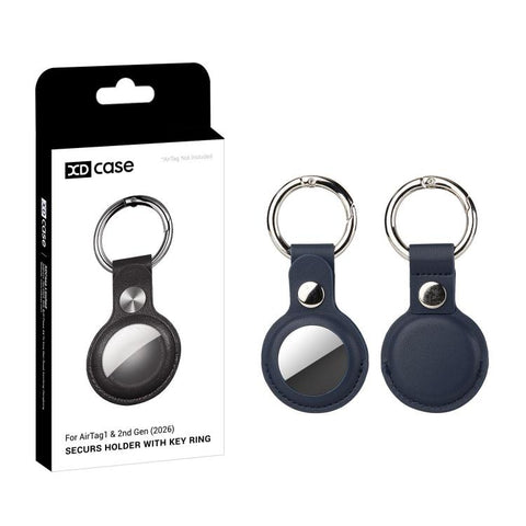 XDcase Vegan Leather Protective Case with Metal Ring, 1PC (Blue), 1PC (Brown), 1PC (Grey), 1PC (Black), 1PC (Red)