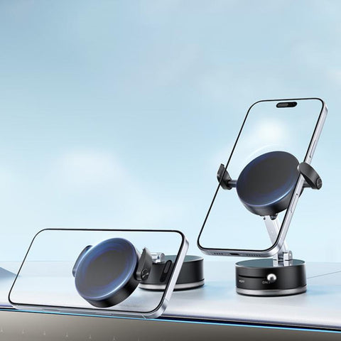 A9 Pro Foldable Clamp-type Nano Vacuum Magnetic 360-degree Rotation Car Phone Holder, A9 Pro (Black), A9 Pro (White)