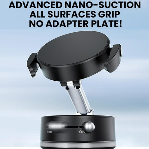 A9 Pro Foldable Clamp-type Nano Vacuum Magnetic 360-degree Rotation Car Phone Holder, A9 Pro (Black), A9 Pro (White)