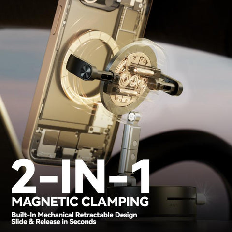 A9 Foldable Clamp-type Vacuum Magnetic 360-degree Rotation Car Phone Holder, A9 (Black), A9 (White)