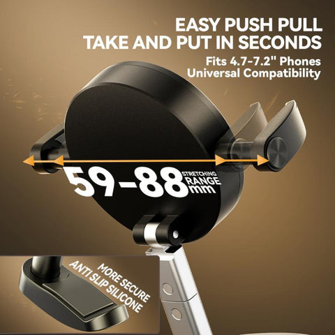 A9 Foldable Clamp-type Vacuum Magnetic 360-degree Rotation Car Phone Holder, A9 (Black), A9 (White)
