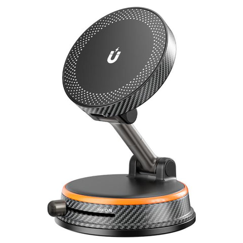 A14 Foldable Vacuum Strong Magnetic Car Wireless Charger Phone Holder, A14 (Black), A14 (Orange)