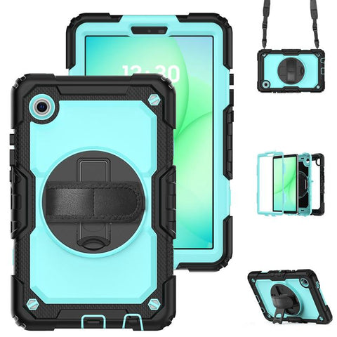 Silicone Hybrid PC Tablet Case with Shoulder Strap, For Samsung Galaxy Tab A11 / A9