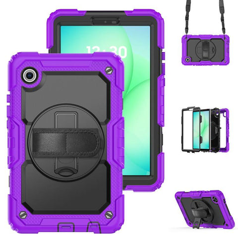 Silicone Hybrid PC Tablet Case with Shoulder Strap, For Samsung Galaxy Tab A11 / A9