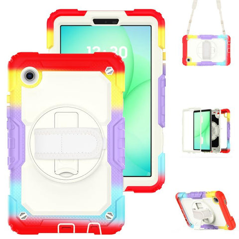 Silicone Hybrid PC Tablet Case with Shoulder Strap, For Samsung Galaxy Tab A11 / A9