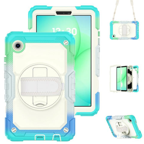 Silicone Hybrid PC Tablet Case with Shoulder Strap, For Samsung Galaxy Tab A11 / A9