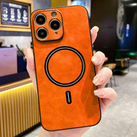 Lambskin Faux Leather Magnetic Phone Case, For iPhone 12 Pro, For iPhone 11 Pro Max, For iPhone 11, For iPhone 11 Pro