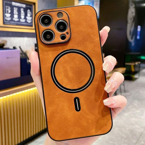 Lambskin Faux Leather Magnetic Phone Case, For iPhone 12 Pro, For iPhone 11 Pro Max, For iPhone 11, For iPhone 11 Pro