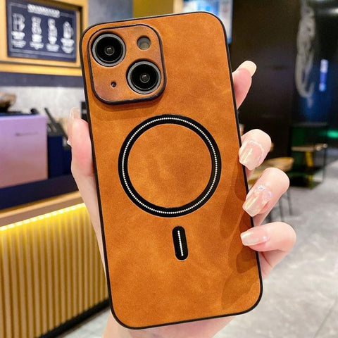 Lambskin Faux Leather Magnetic Phone Case, For iPhone 14, For iPhone 14 Pro, For iPhone 14 Pro Max, For iPhone 13 Pro Max, For iPhone 13 Pro, For iPhone 13, For iPhone 12, For iPhone 12 Pro Max