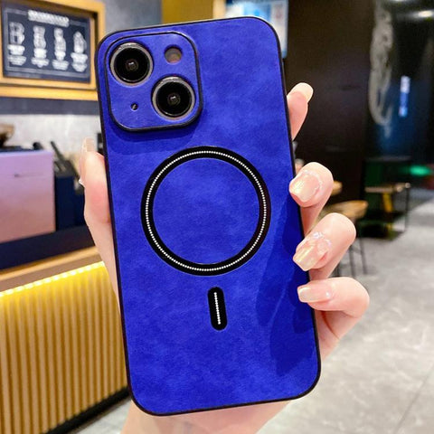 Lambskin Faux Leather Magnetic Phone Case, For iPhone 14, For iPhone 14 Pro, For iPhone 14 Pro Max, For iPhone 13 Pro Max, For iPhone 13 Pro, For iPhone 13, For iPhone 12, For iPhone 12 Pro Max