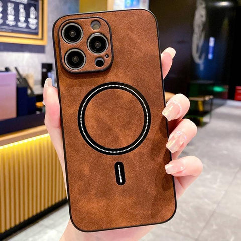 Lambskin Faux Leather Magnetic Phone Case, For iPhone 18 Pro, For iPhone 18 Pro Max, For iPhone 17e / 16e, For iPhone 17 Pro Max, For iPhone 17 Pro, For iPhone 17, For iPhone Air, For iPhone 16 Pro Max