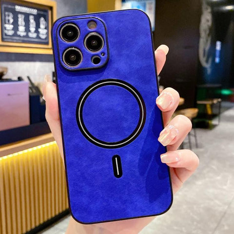 Lambskin Faux Leather Magnetic Phone Case, For iPhone 18 Pro, For iPhone 18 Pro Max, For iPhone 17e / 16e, For iPhone 17 Pro Max, For iPhone 17 Pro, For iPhone 17, For iPhone Air, For iPhone 16 Pro Max