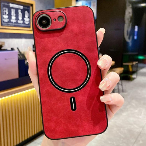 Lambskin Faux Leather Magnetic Phone Case, For iPhone 18 Pro, For iPhone 18 Pro Max, For iPhone 17e / 16e, For iPhone 17 Pro Max, For iPhone 17 Pro, For iPhone 17, For iPhone Air, For iPhone 16 Pro Max