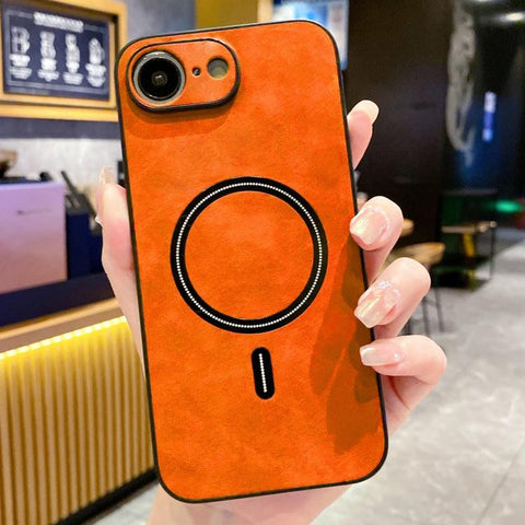 Lambskin Faux Leather Magnetic Phone Case, For iPhone 18 Pro, For iPhone 18 Pro Max, For iPhone 17e / 16e, For iPhone 17 Pro Max, For iPhone 17 Pro, For iPhone 17, For iPhone Air, For iPhone 16 Pro Max