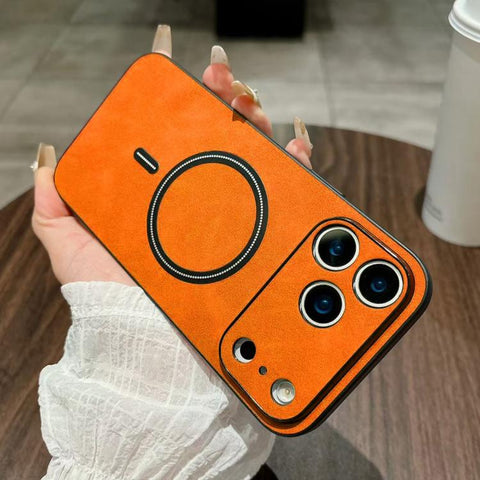 Lambskin Faux Leather Magnetic Phone Case, For iPhone 18 Pro, For iPhone 18 Pro Max, For iPhone 17e / 16e, For iPhone 17 Pro Max, For iPhone 17 Pro, For iPhone 17, For iPhone Air, For iPhone 16 Pro Max