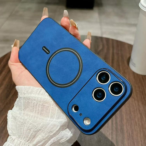 Lambskin Faux Leather Magnetic Phone Case, For iPhone 18 Pro, For iPhone 18 Pro Max, For iPhone 17e / 16e, For iPhone 17 Pro Max, For iPhone 17 Pro, For iPhone 17, For iPhone Air, For iPhone 16 Pro Max