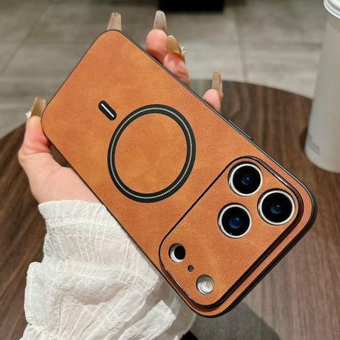 Lambskin Faux Leather Magnetic Phone Case, For iPhone 18 Pro, For iPhone 18 Pro Max, For iPhone 17e / 16e, For iPhone 17 Pro Max, For iPhone 17 Pro, For iPhone 17, For iPhone Air, For iPhone 16 Pro Max
