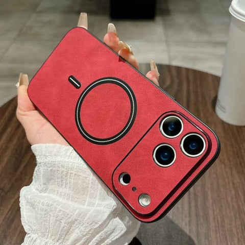 Lambskin Faux Leather Magnetic Phone Case, For iPhone 18 Pro, For iPhone 18 Pro Max, For iPhone 17e / 16e, For iPhone 17 Pro Max, For iPhone 17 Pro, For iPhone 17, For iPhone Air, For iPhone 16 Pro Max