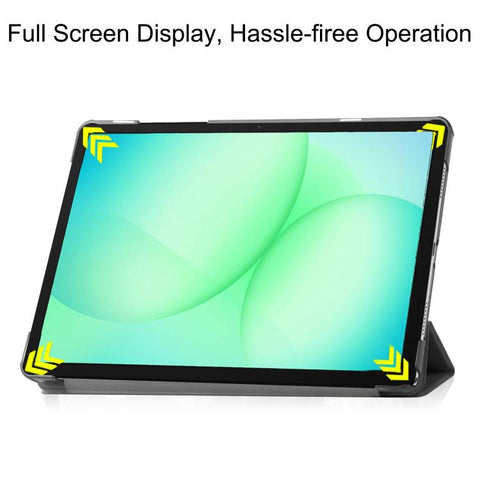 Custer Pure Color 3-Fold Holder Smart Leather Tablet Case, For Samsung Galaxy Tab A11+
