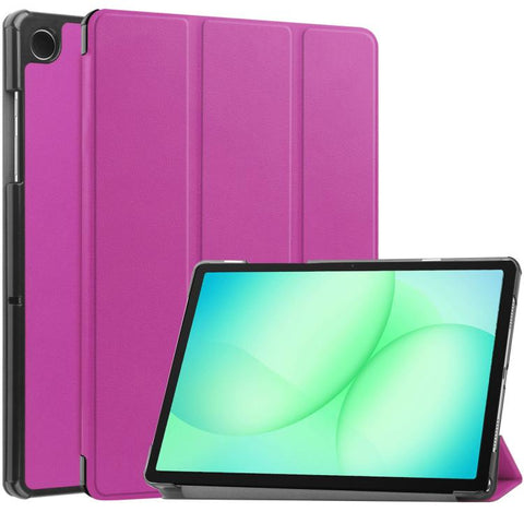 Custer Pure Color 3-Fold Holder Smart Leather Tablet Case, For Samsung Galaxy Tab A11+