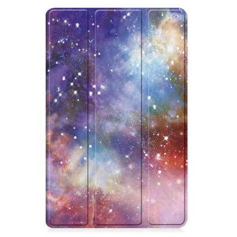 Custer Painted 3-Fold Holder Leather Smart Tablet Case, For Samsung Galaxy Tab A11+ / A9+