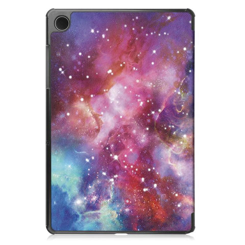 Custer Painted 3-Fold Holder Leather Smart Tablet Case, For Samsung Galaxy Tab A11+ / A9+