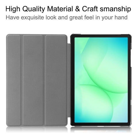 Custer Painted 3-Fold Holder Leather Smart Tablet Case, For Samsung Galaxy Tab A11+ / A9+