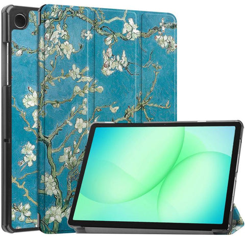 Custer Painted 3-Fold Holder Leather Smart Tablet Case, For Samsung Galaxy Tab A11+ / A9+