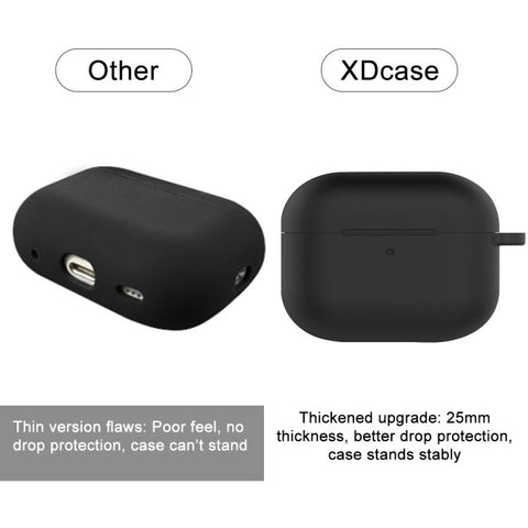 XDcase 2.5mm Thick Silicone Earbud Protective Case with Hook, For AirPods 5 / 4, For AirPods Pro 3, For AirPods Pro 2 / 1