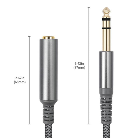 6.35mm 1/4 inch TRS Male to Female Stereo Extension Cable, 2m, 3m, 4.5m, 6m