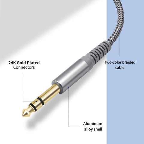 6.35mm 1/4 inch TRS Male to Female Stereo Extension Cable, 2m, 3m, 4.5m, 6m