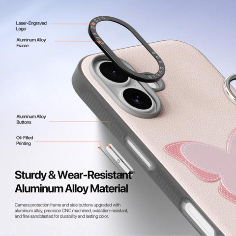 DUX DUCIS LUVY Series Phone Case with Finger Ring Buckle, For iPhone 17 Pro Max, For iPhone 17 Pro, For iPhone 17