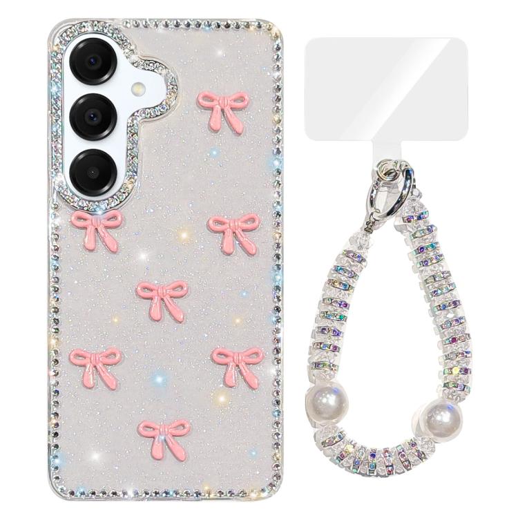 Sparkling IMD Colorful Bow Phone Case with Bracelet, For Samsung Galaxy A35 5G