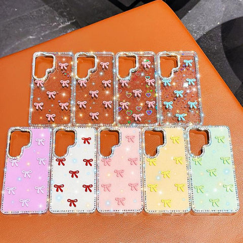 Sparkling IMD Colorful Bow Phone Case with Bracelet, For Samsung Galaxy A35 5G