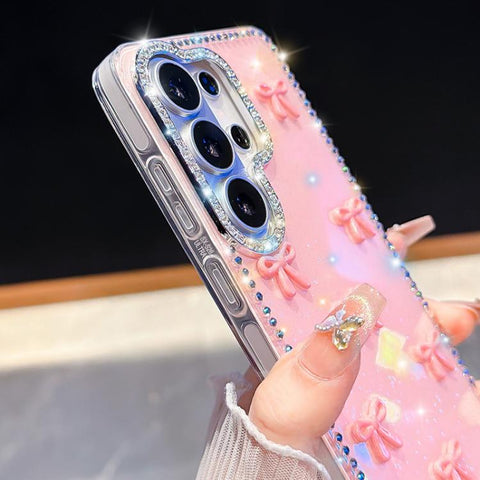 Sparkling IMD Colorful Bow Phone Case with Bracelet, For Samsung Galaxy A35 5G