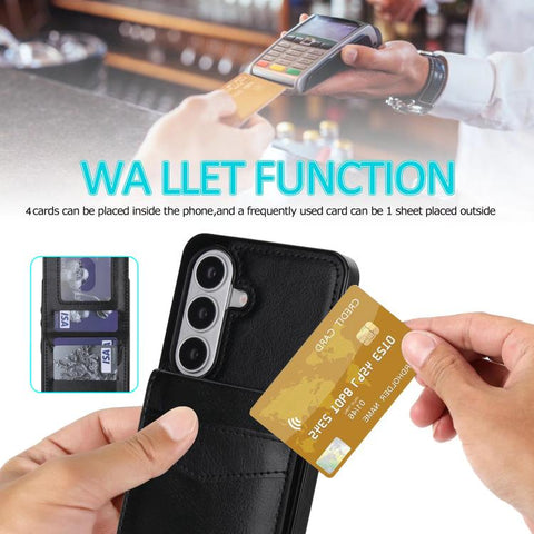 Solid Color Card Slots Bracket PU Phone Case, For Samsung Galaxy S26+ 5G, For Samsung Galaxy S26 Ultra 5G, For Samsung Galaxy S26 5G