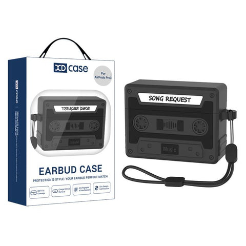 XDcase Retro Cassette Style Silicone Earbuds Case, For AirPods 5 / 4, For AirPods Pro 3, For AirPods Pro 2