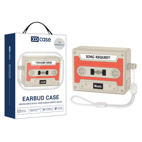 XDcase Retro Cassette Style Silicone Earbuds Case, For AirPods 5 / 4, For AirPods Pro 3, For AirPods Pro 2