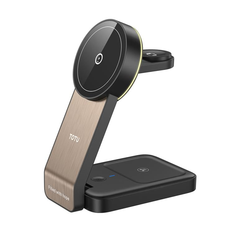 TOTU CW-1-W 3 in 1 Magnetic Wireless Charger Dock for Phone Earbuds Watch, CW-1-W