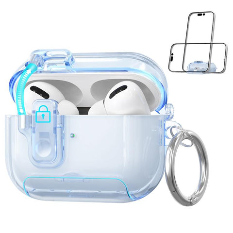 XDcase Clear TPU Auto Pop-Up Earbud Case with Holder, For AirPods 5 / 4, For AirPods Pro 3, For AirPods Pro 2