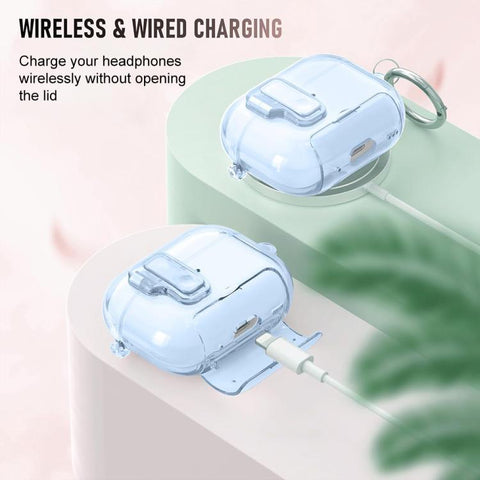 XDcase Clear TPU Auto Pop-Up Earbud Case with Holder, For AirPods 5 / 4, For AirPods Pro 3, For AirPods Pro 2