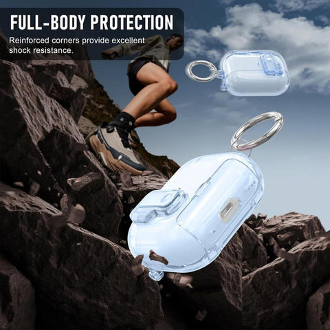 XDcase Clear TPU Auto Pop-Up Earbud Case with Holder, For AirPods 5 / 4, For AirPods Pro 3, For AirPods Pro 2