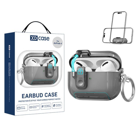 XDcase Clear TPU Auto Pop-Up Earbud Case with Holder, For AirPods 5 / 4, For AirPods Pro 3, For AirPods Pro 2