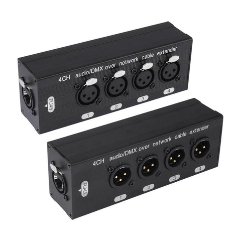 4 Channel XLR Male to Female Expander Splitter Breakout Box RJ45 Ethernet Extension