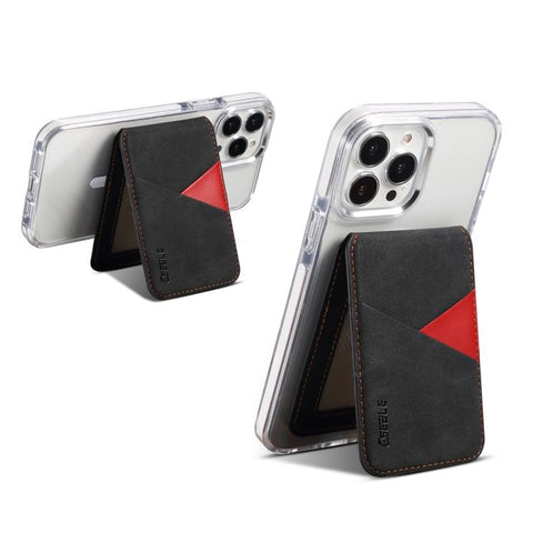 ESEBLE S1 Retro Vegan Leather Texture Magnetic RFID Mobile Phone Card Slots Holder